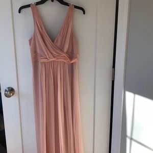 Adrianna Papell V-neck Chiffon Gown - blush